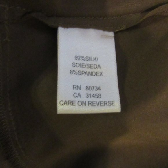 BCBGMaxazria Silk Blend Dress with Smocking Plunging Neckline - Picture 5 of 6